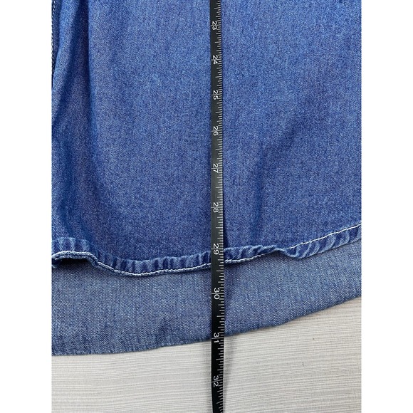 VTG‎ 90s Bobbie Brooks Denim Shirt Womens 22/24W Embroidered Leaves Fall Autumn - Picture 8 of 10